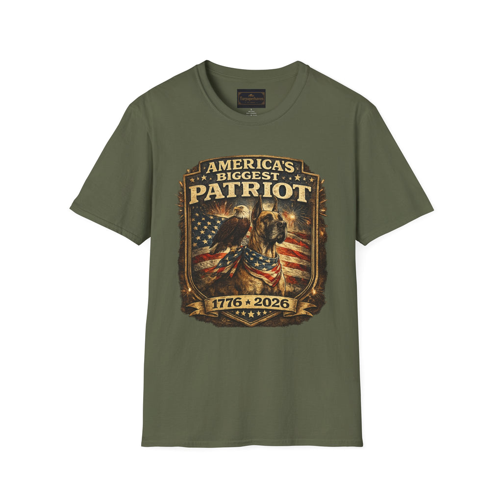 Patriot T-Shirt — Great Dane 1776–2026 Vintage Eagle Flag Tee