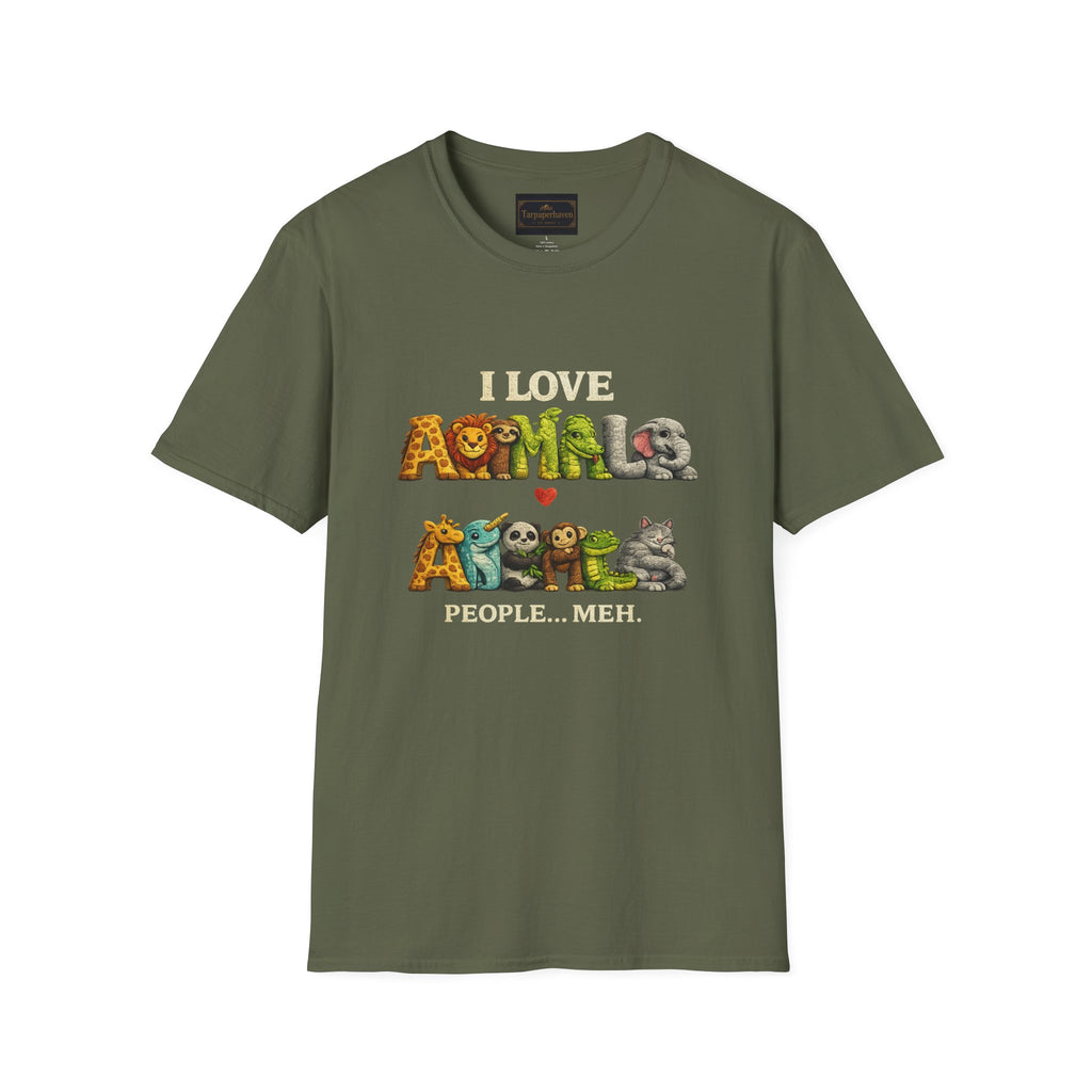 "I Love Animals" Cute Wildlife Graphic Tee