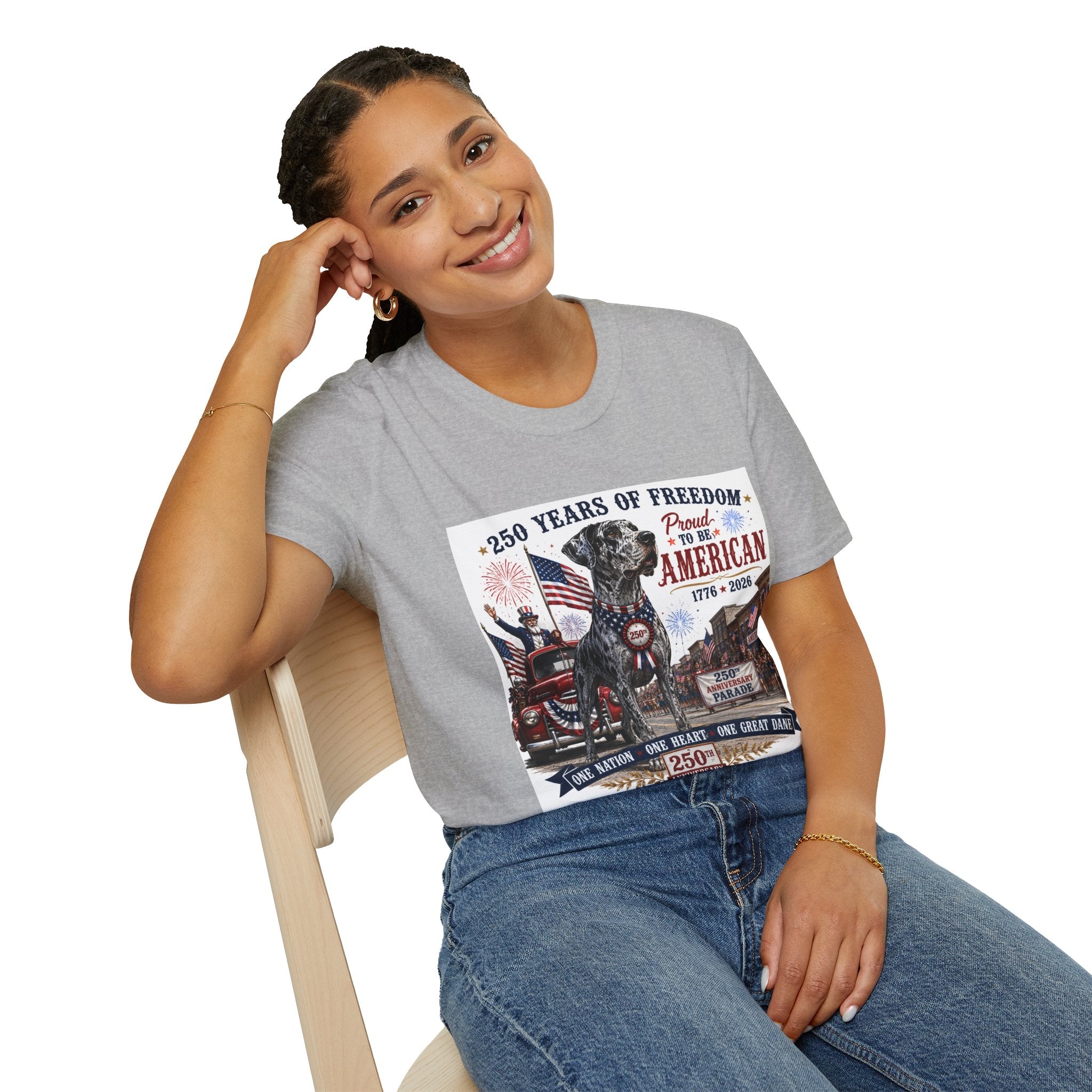250th Great Dane T-Shirt — 1776–2026 Patriotic Tee