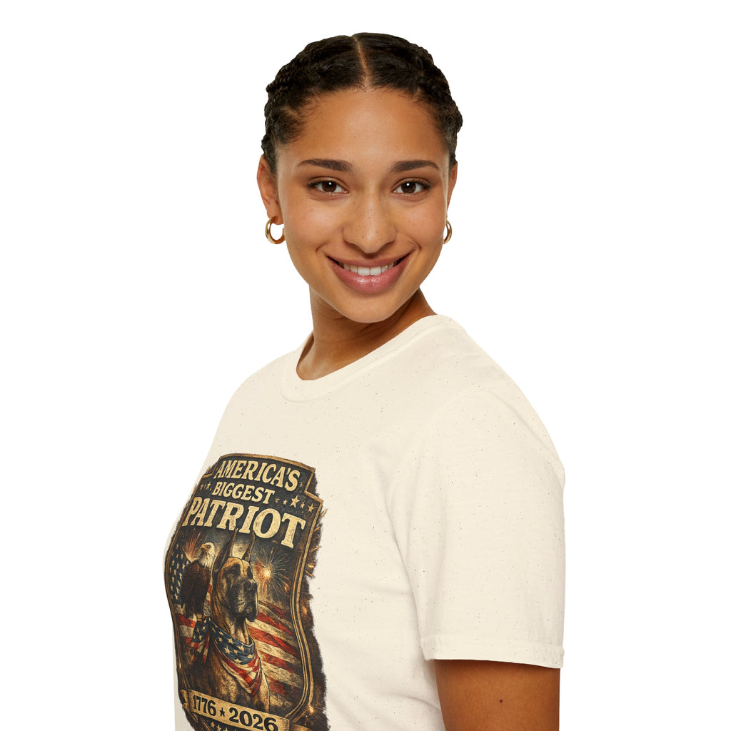 Patriot T-Shirt — Great Dane 1776–2026 Vintage Eagle Flag Tee