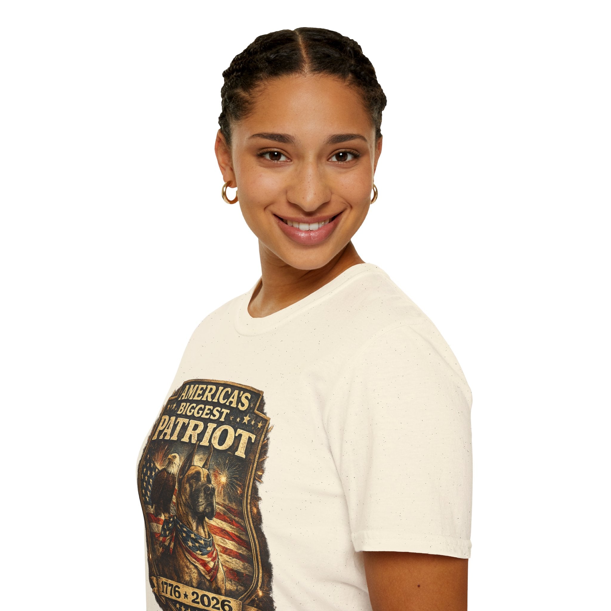 Patriot T-Shirt — Great Dane 1776–2026 Vintage Eagle Flag Tee
