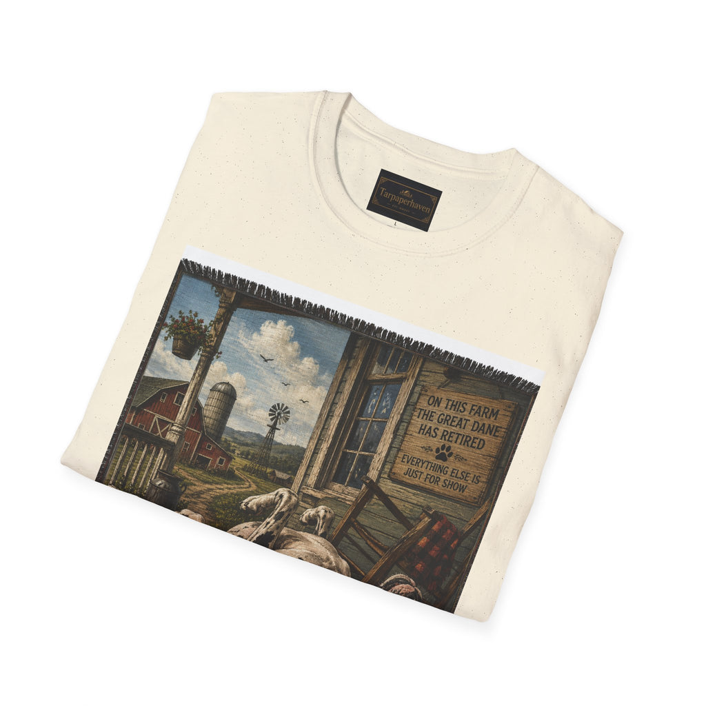 Great Dane Sleeping   Farmhouse Art T‑Shirt