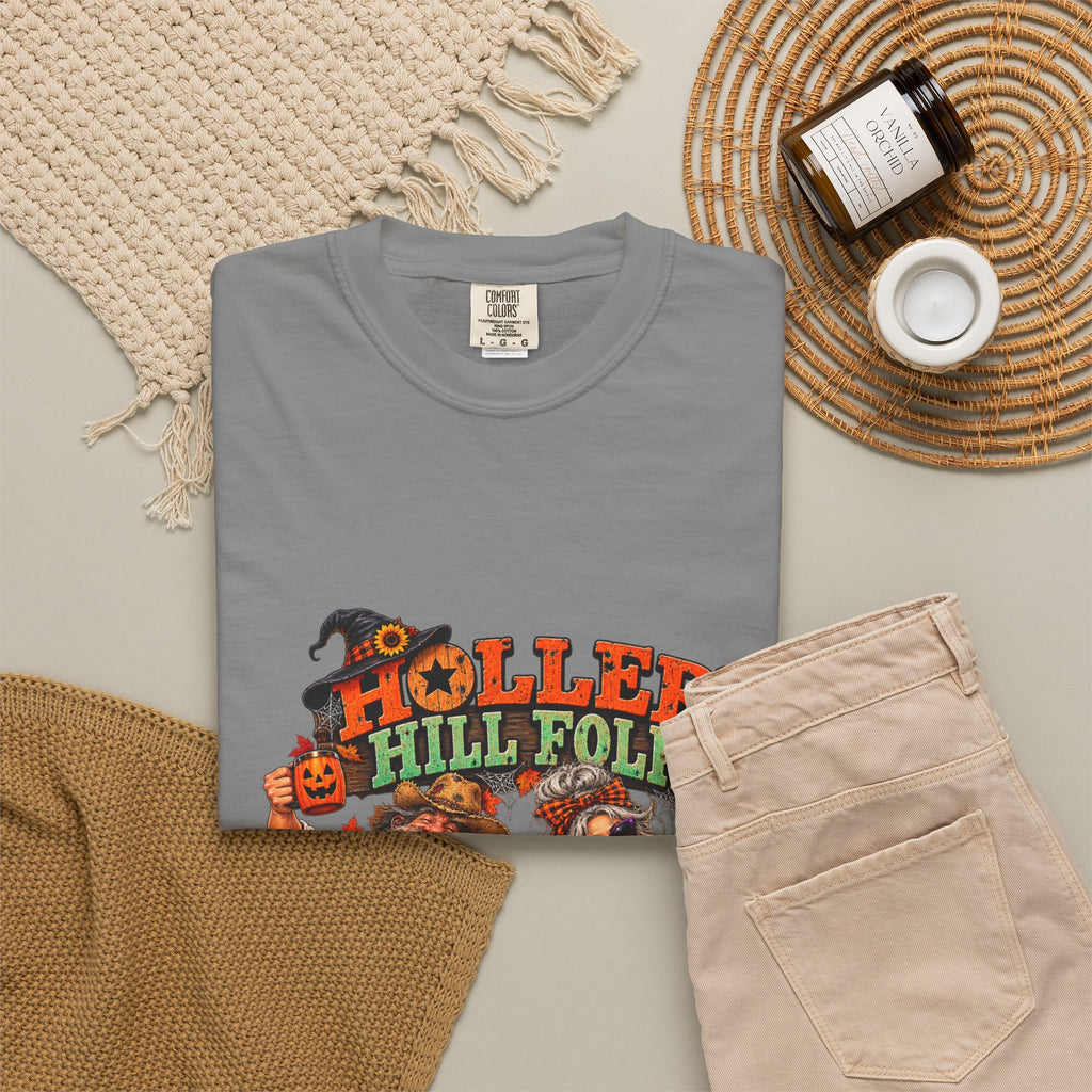 Halloween Holler Hill Folk T-Shirt — "Happy Halloween" Vintage Horror Design
