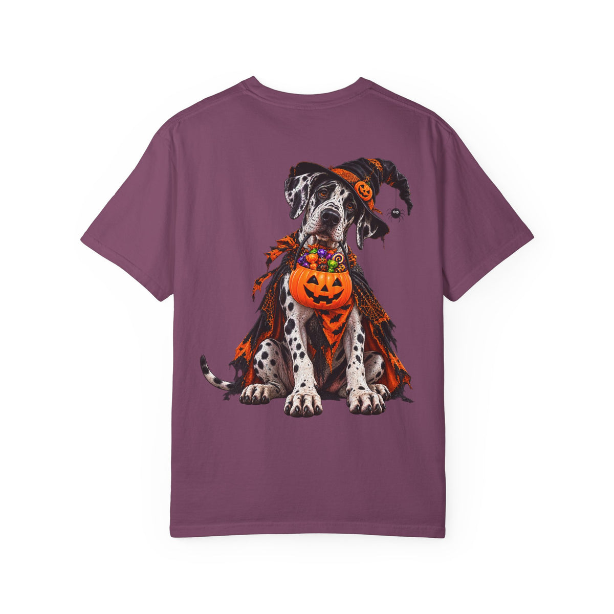 Halloween Great Dane T-Shirt — Cute Dog in Pumpkin Costume Graphic Tee