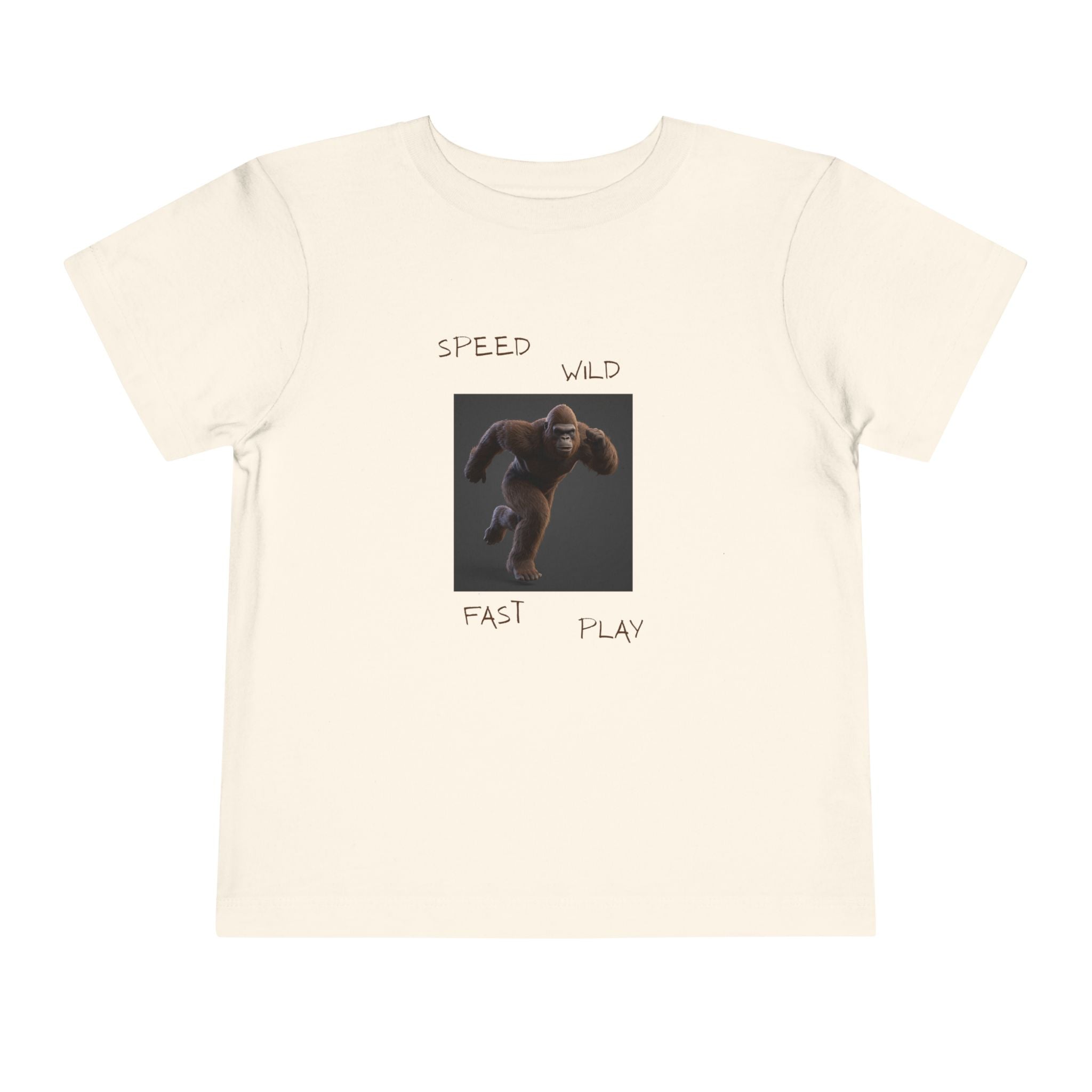 Toddler Tee — 'Speed Wild Fast Play' Running SasquatchGraphic