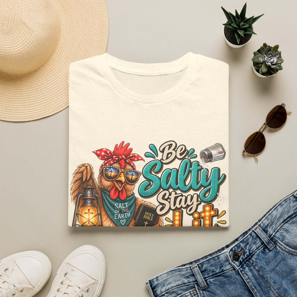 Be Salty Stay Lit Chicken  T-Shirt