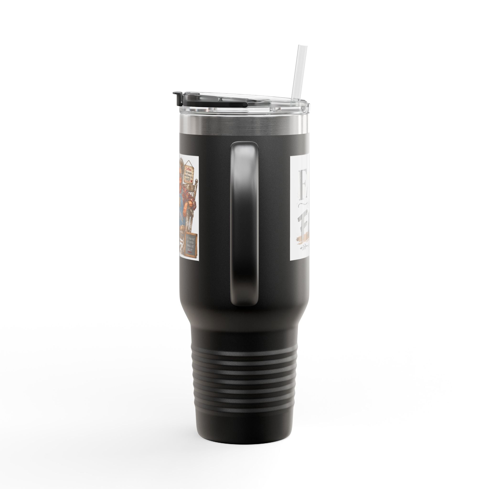 40oz Insulated Travel Mug Country Granny Coffee Addict