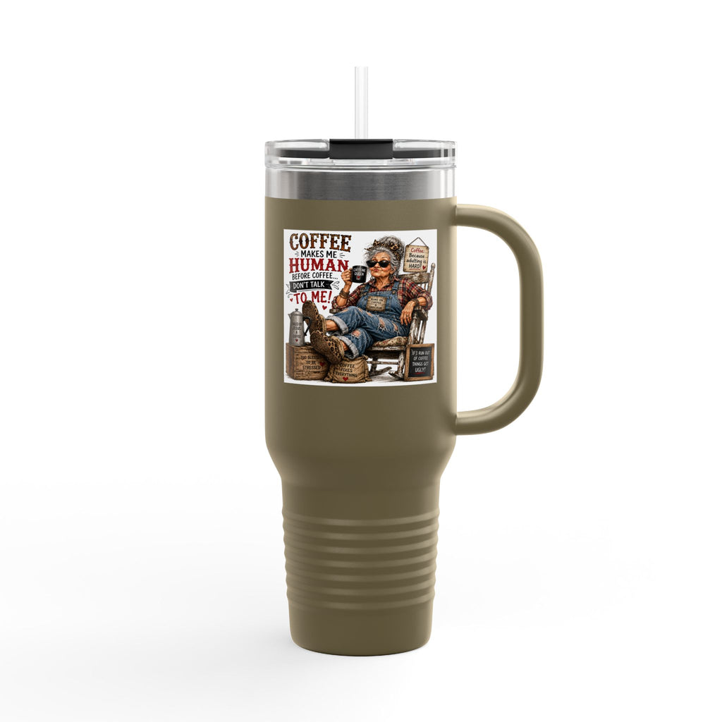 40oz Insulated Travel Mug Country Granny Coffee Addict