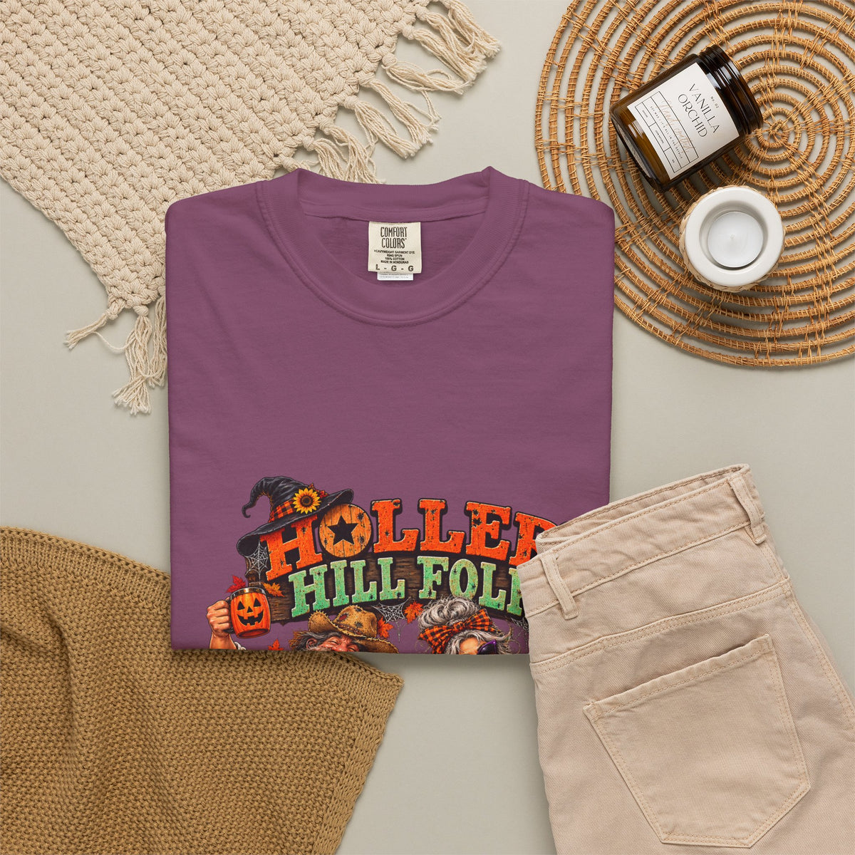 Halloween Holler Hill Folk T-Shirt — "Happy Halloween" Vintage Horror Design