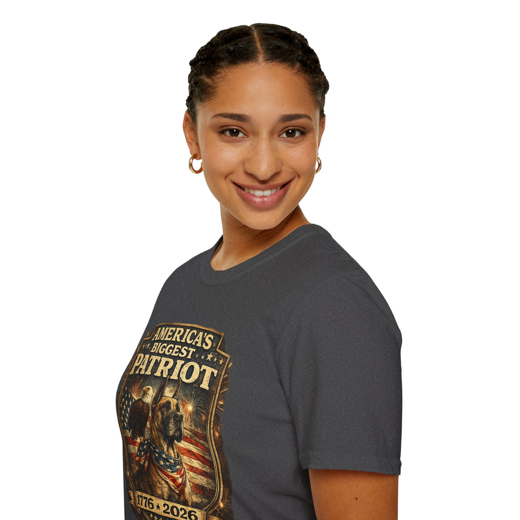 Patriot T-Shirt — Great Dane 1776–2026 Vintage Eagle Flag Tee