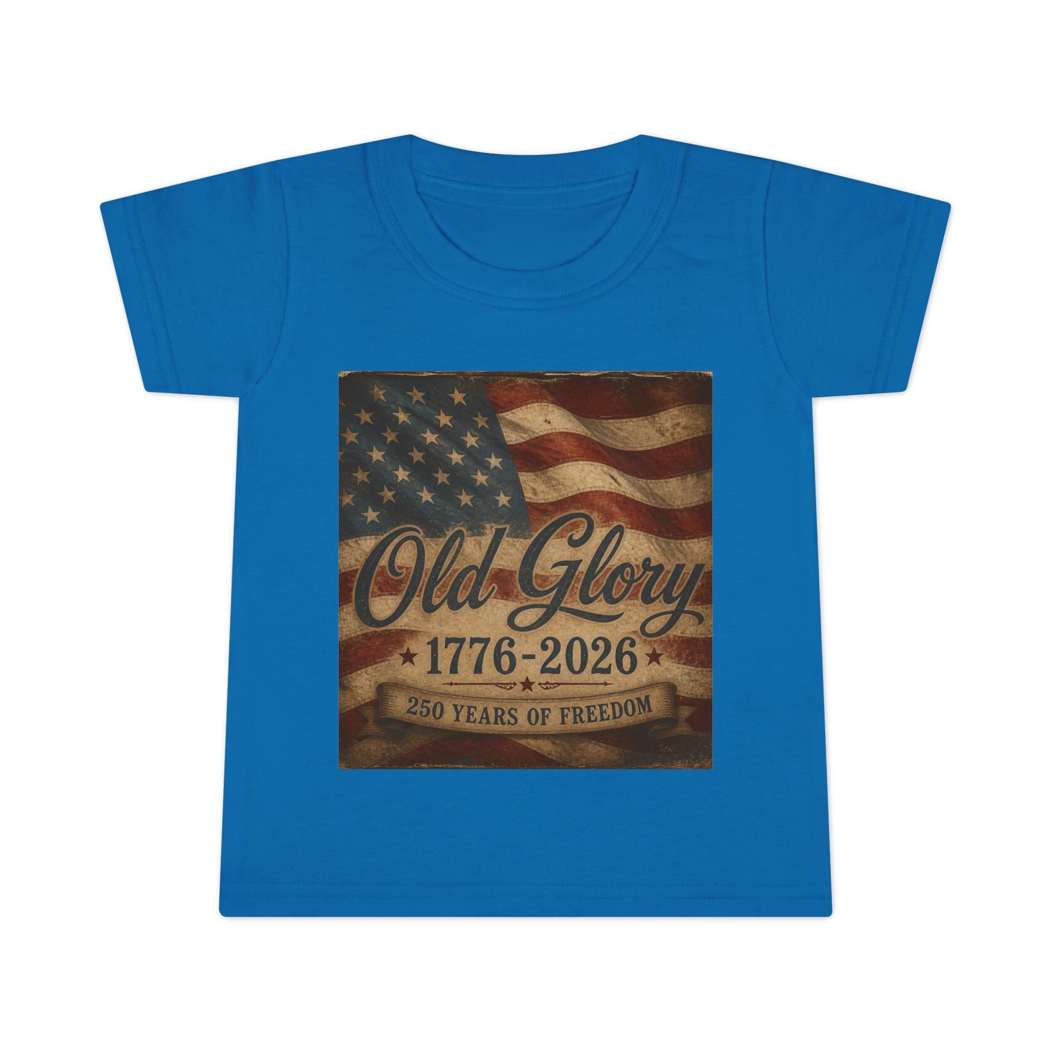 Toddler T-Shirt - "Old Glory 1776-2026"  Patriotic Flag Tee