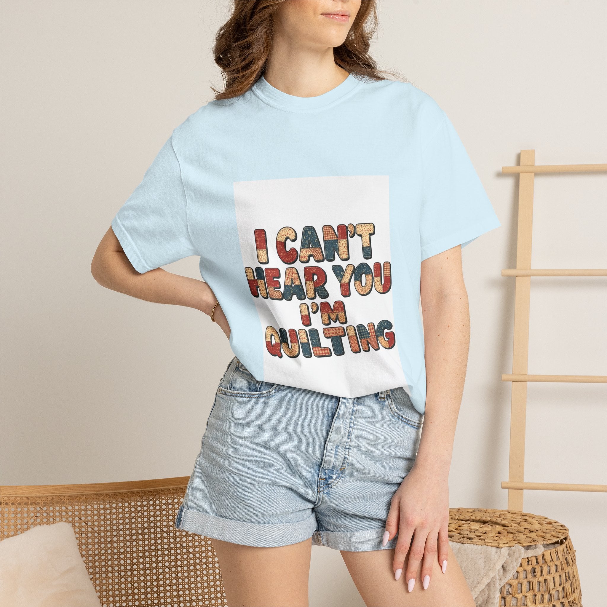 Quilting T-Shirt — "I Can't Hear You I'm Quilting" Retro Craft Tee