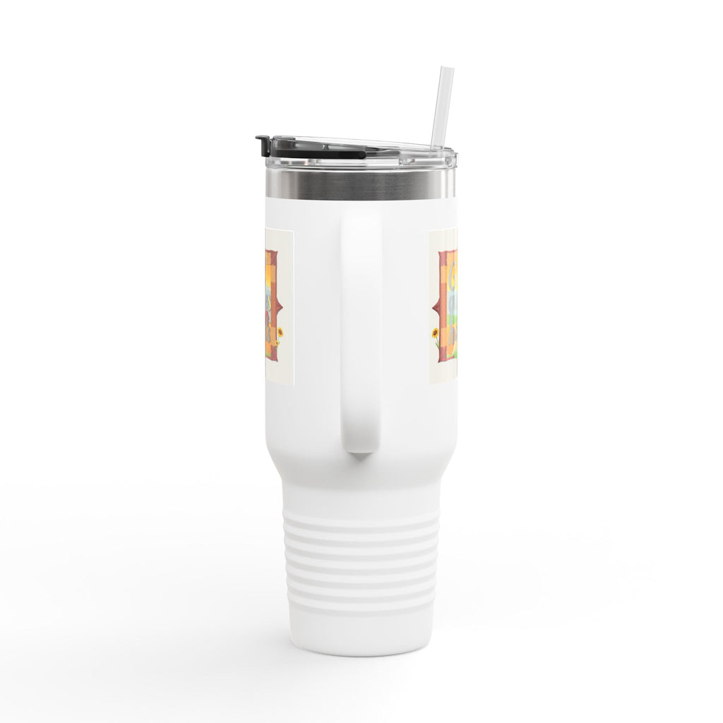 40oz Insulated Travel Mug — "God Guides My Hands" Inspirational Tumbler