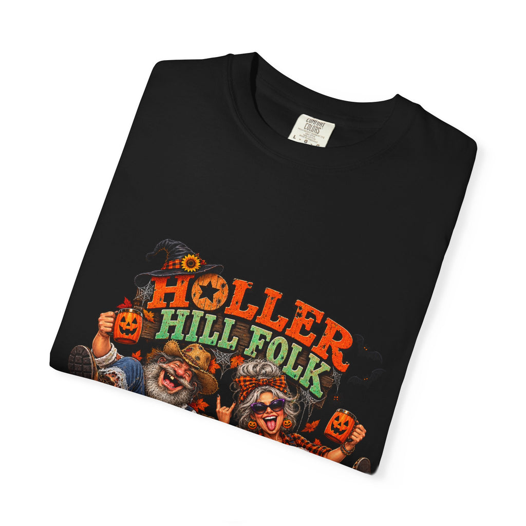 Halloween Holler Hill Folk T-Shirt — "Happy Halloween" Vintage Horror Design