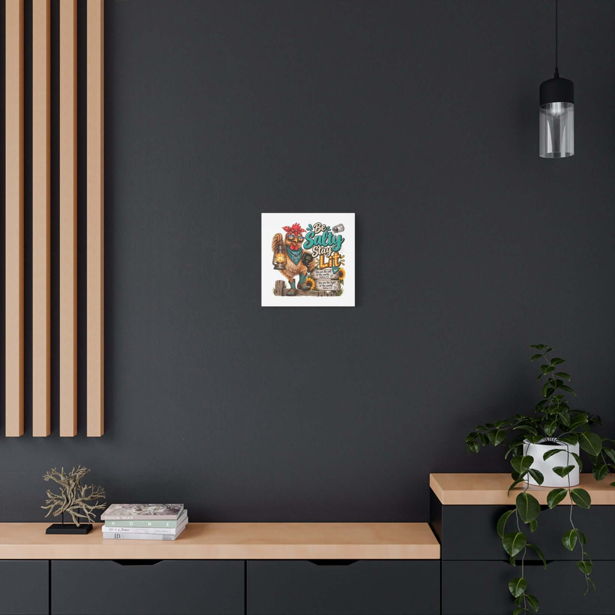 Be Salty Stay Lit Rooster Canvas
