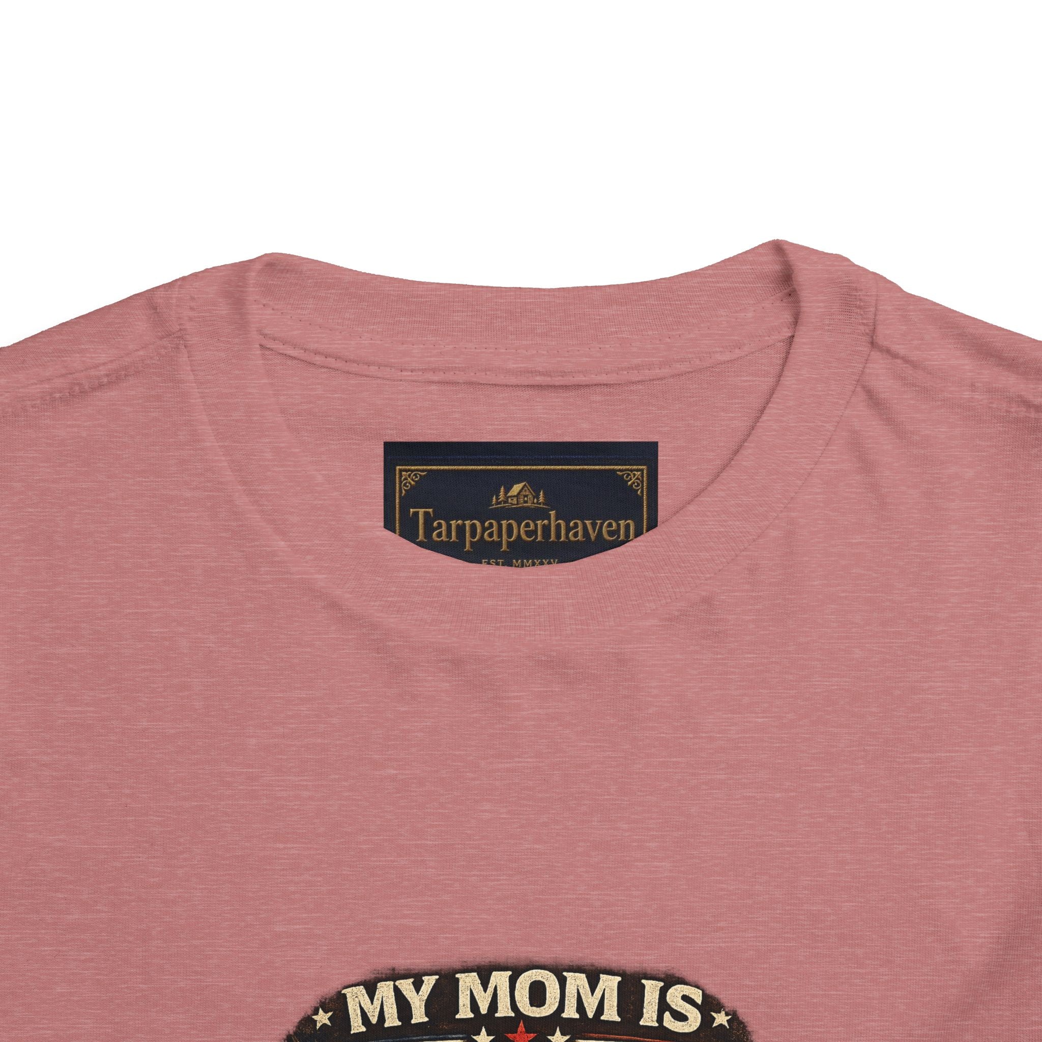 Toddler Tee "My Mom is Military - Strong Beautiful Hero" | Patriotic Kids Shirt