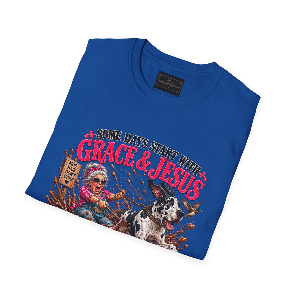 Great Dane Christian Mud Slide  Funny Graphic Tee