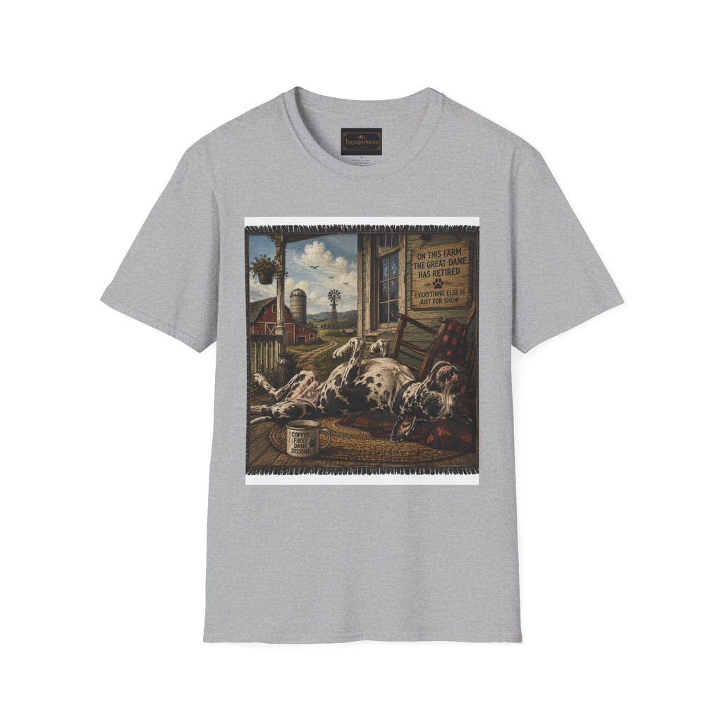 Great Dane Sleeping   Farmhouse Art T‑Shirt