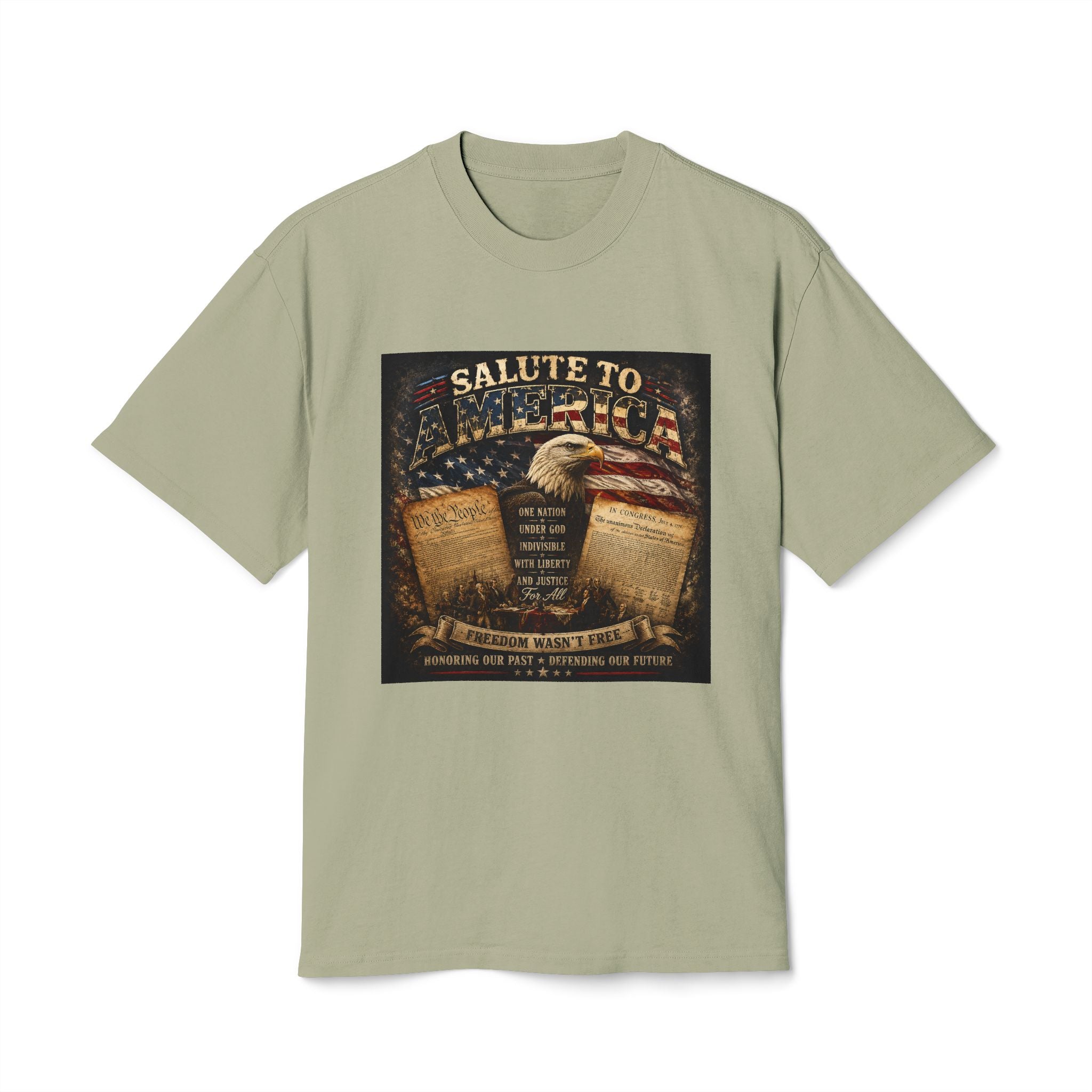 Salute to America T-Shirt — Patriotic Bald Eagle & Flag Memorial Tee