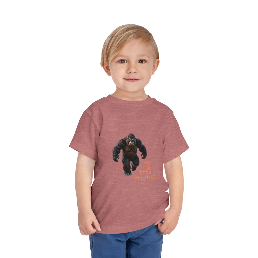 Toddler Tee — "I’m the Feral Brother" Sasquatch Graphic