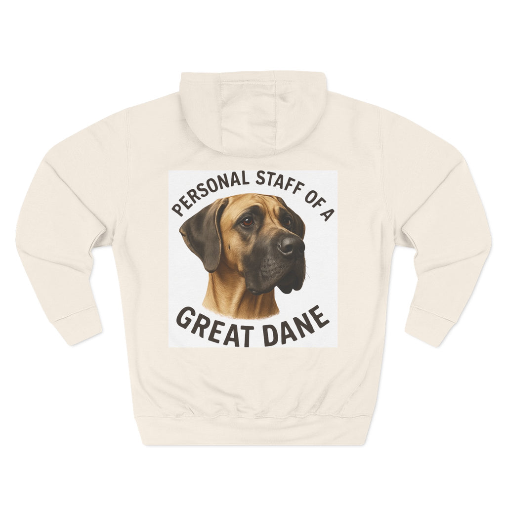Great Dane Hoodie — "Personal Staff of a Great Dane" Fleece Pullover