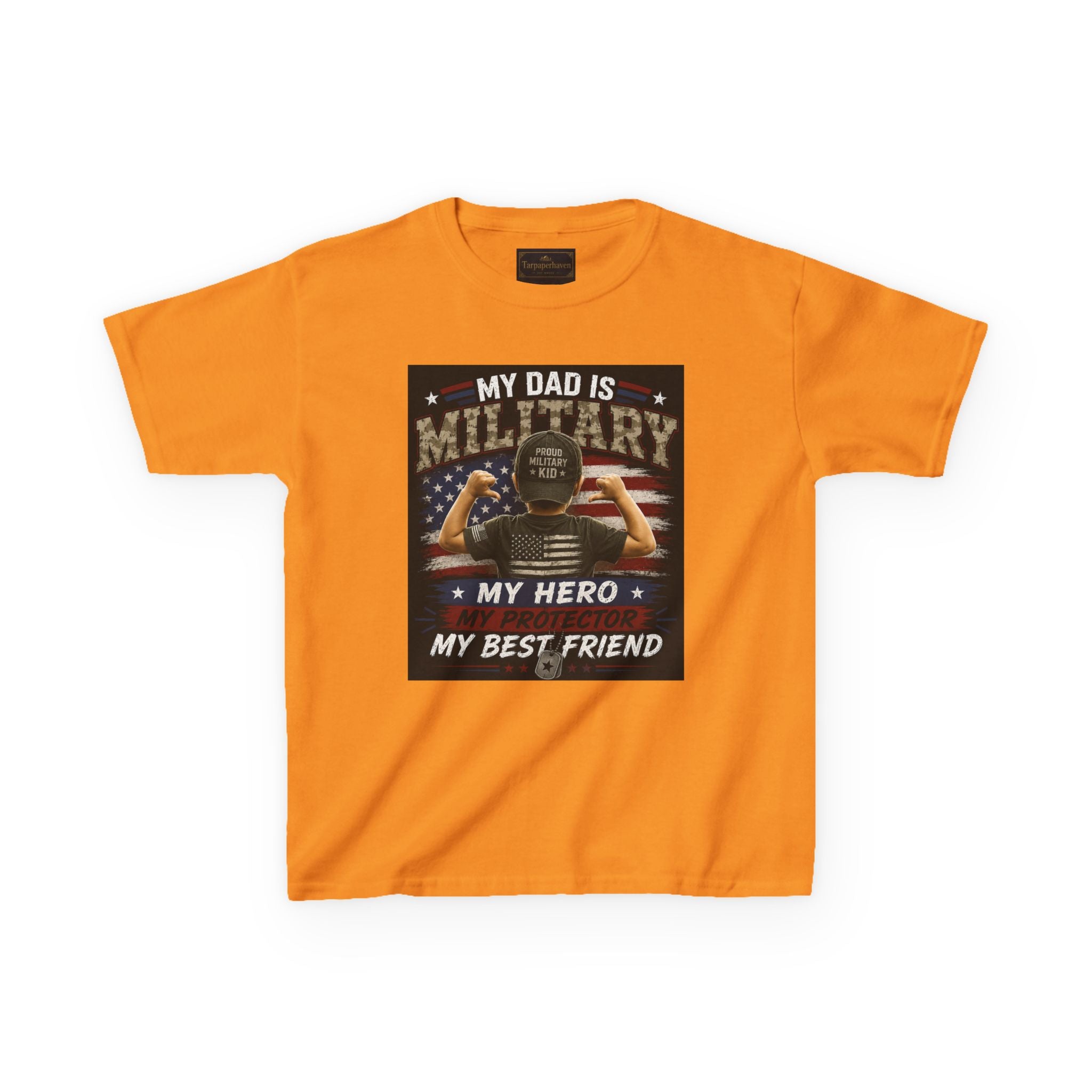 Kids Tee — "My Dad Is Military" Patriotic Hero Shirt