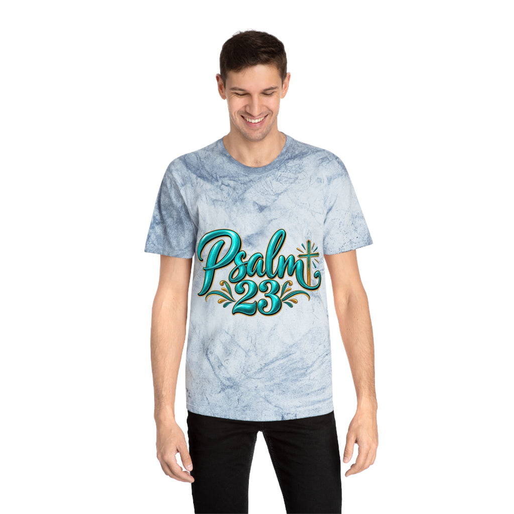Psalm 23 Tie-Dye T-Shirt — Vintage Scripture Tee with Psalm 23 Verse