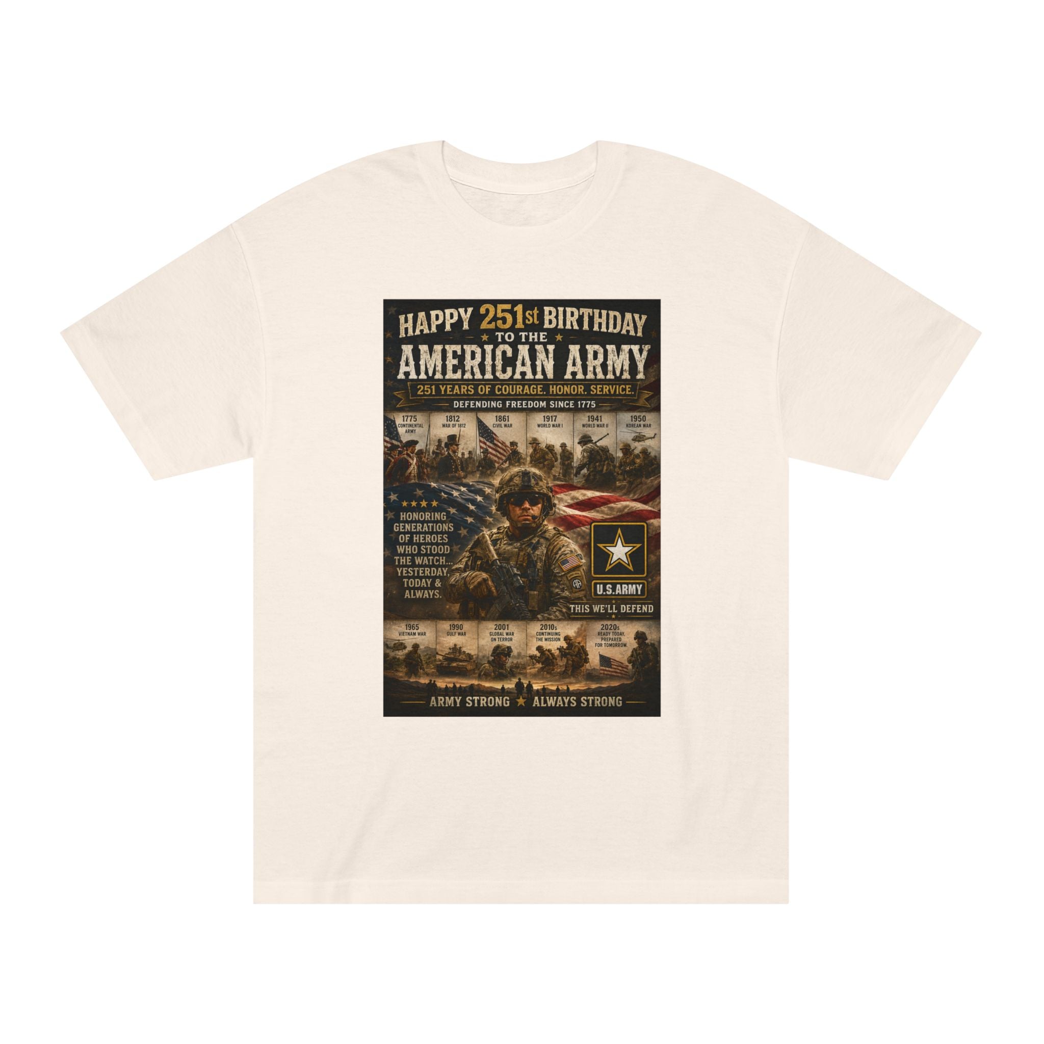 American Army 251st Birthday T-Shirt — Patriotic Military Tribute Tee