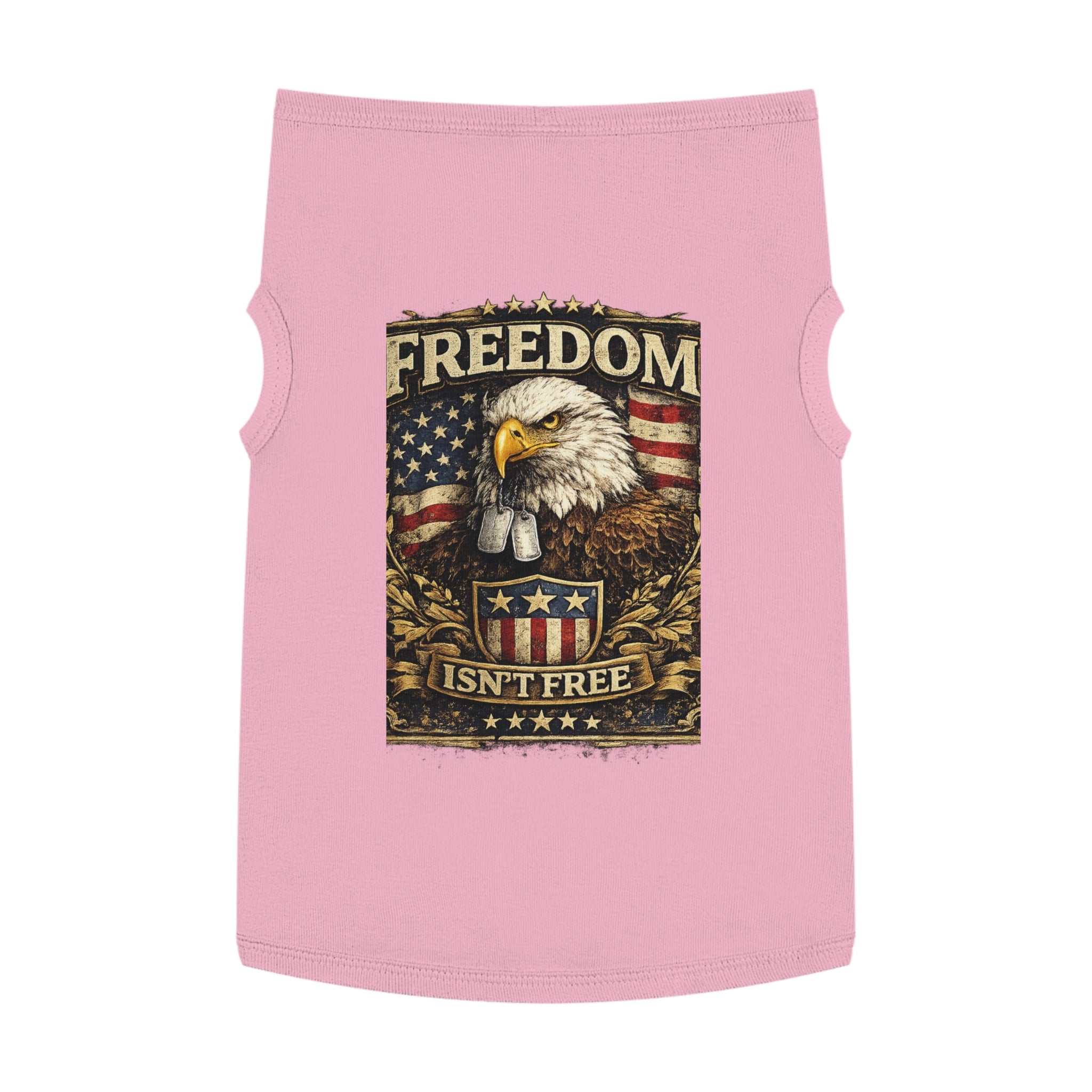 Patriotic Pet Tank Top — "Freedom Isn't Free" Eagle & American Flag