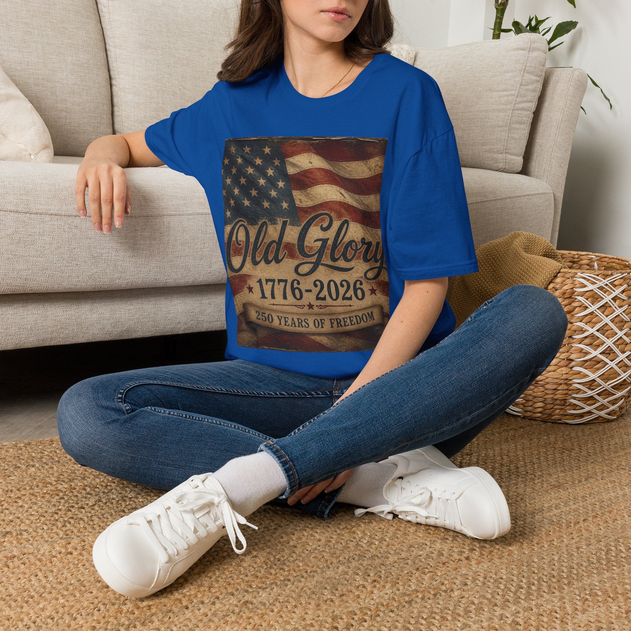 Old Glory Flag T-Shirt — 1776-2026 Vintage American Patriot Tee