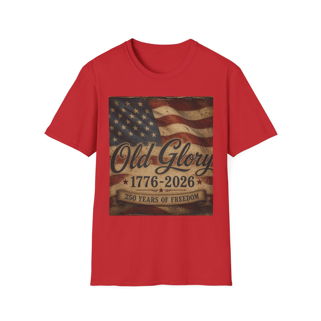 Old Glory Flag T-Shirt — 1776-2026 Vintage American Patriot Tee
