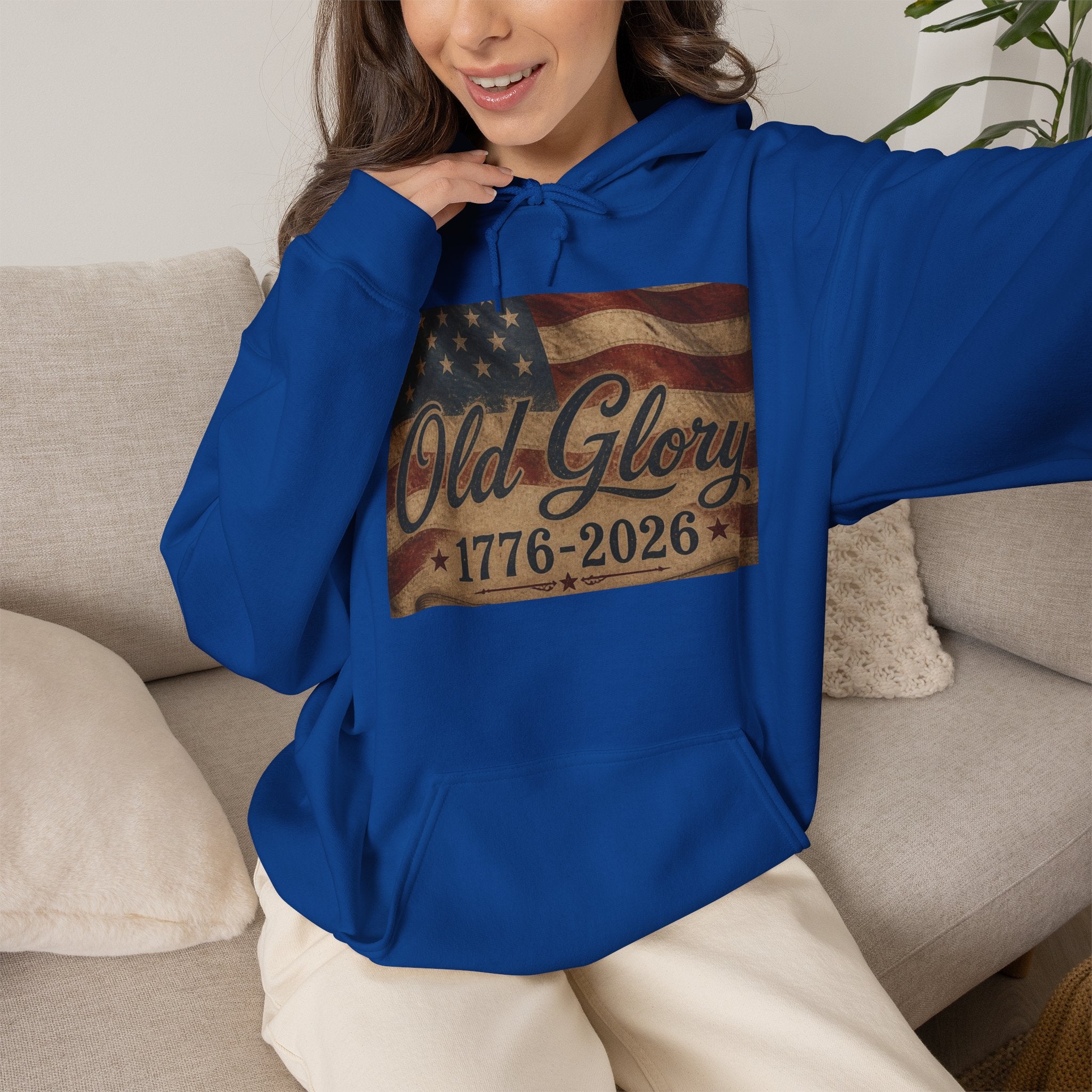 Patriotic Old Glory 1776-2026 Hoodie — American Flag Sweatshirt