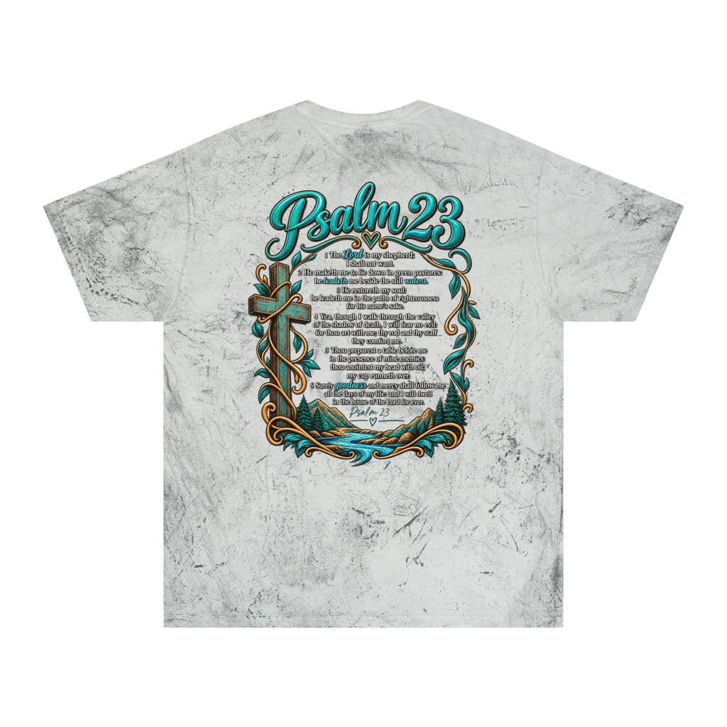 Psalm 23 Tie-Dye T-Shirt — Vintage Scripture Tee with Psalm 23 Verse