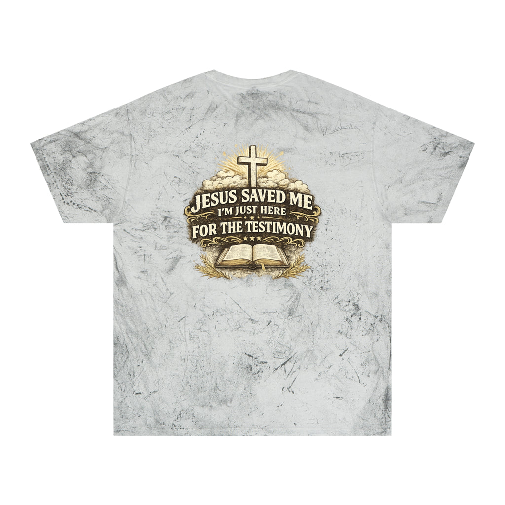 Christian Tie-Dye T-Shirt — "Jesus Saved Me, I'm Just Here for the Testimony"