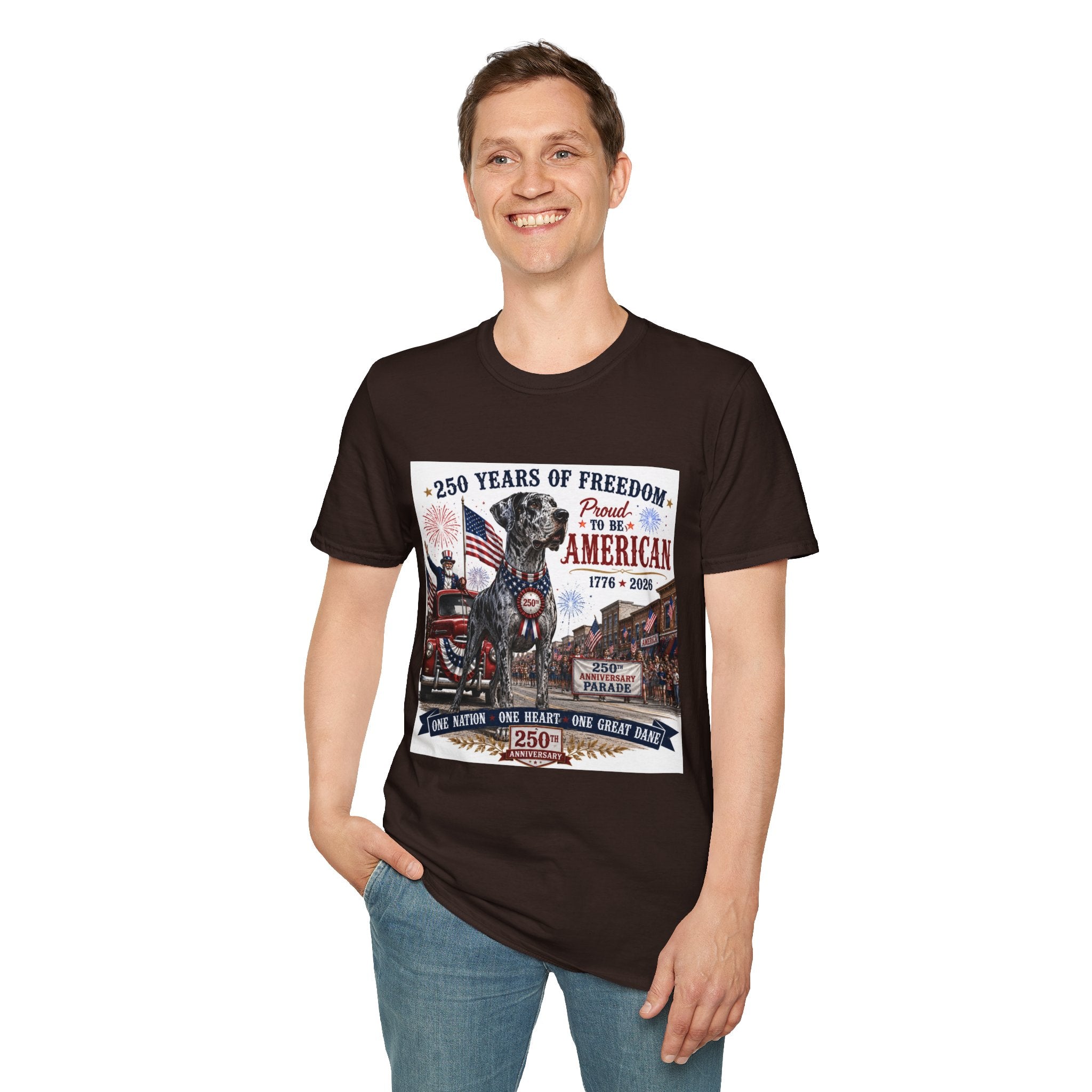 250th Great Dane T-Shirt — 1776–2026 Patriotic Tee
