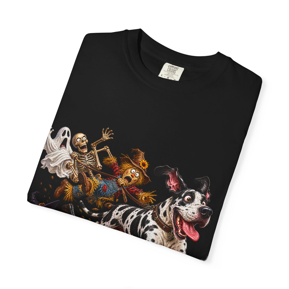 Halloween Great Dane T-Shirt — Cute Dog in Pumpkin Costume Graphic Tee