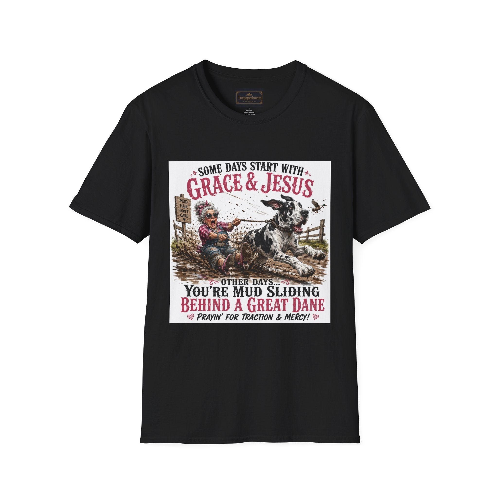 Christian Great Dane Mud-Slinging Graphic Tee
