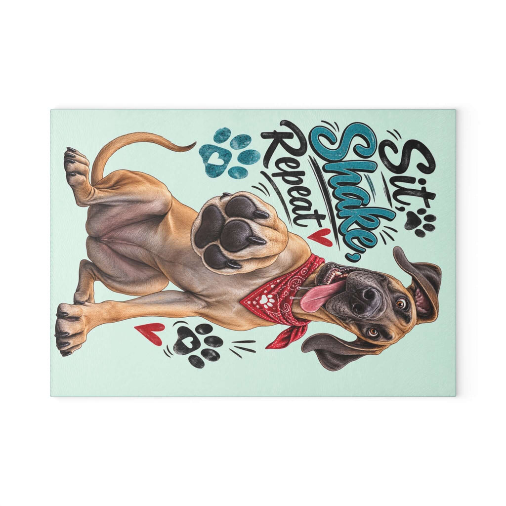 Great Dane Cutting Board dog paw sit shake repeat