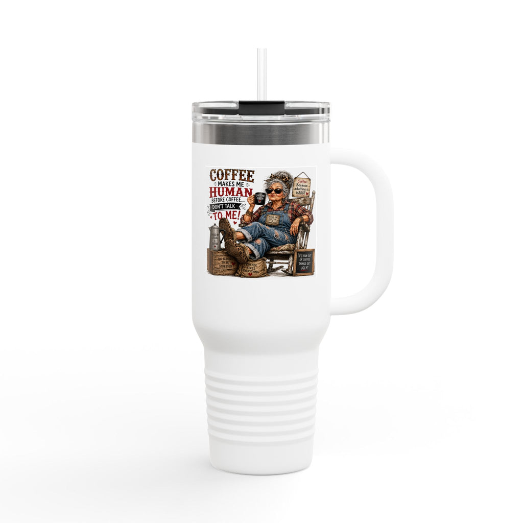 40oz Insulated Travel Mug Country Granny Coffee Addict
