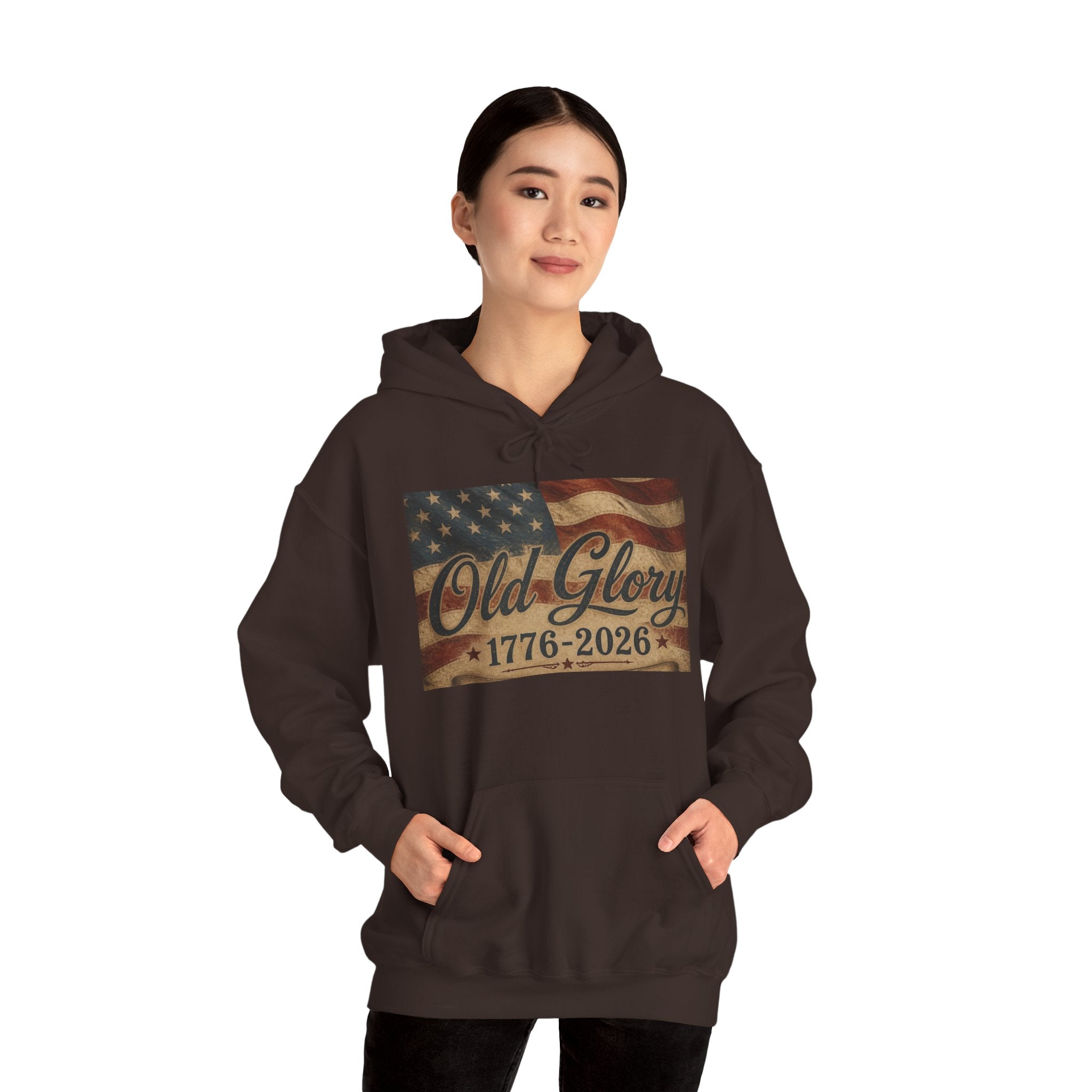 Patriotic Old Glory 1776-2026 Hoodie — American Flag Sweatshirt