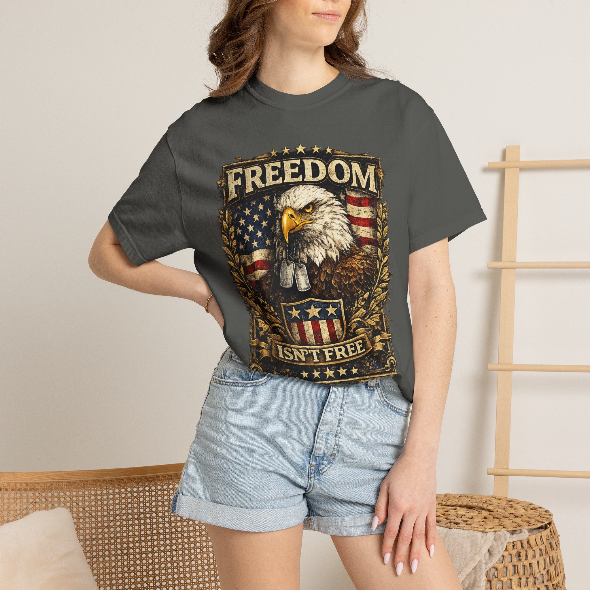 Freedom Isn't Free Eagle T-Shirt — Patriotic American Flag Tee