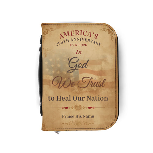 "In God We Trust" Patriotic Anniversary Zippered Bible Case