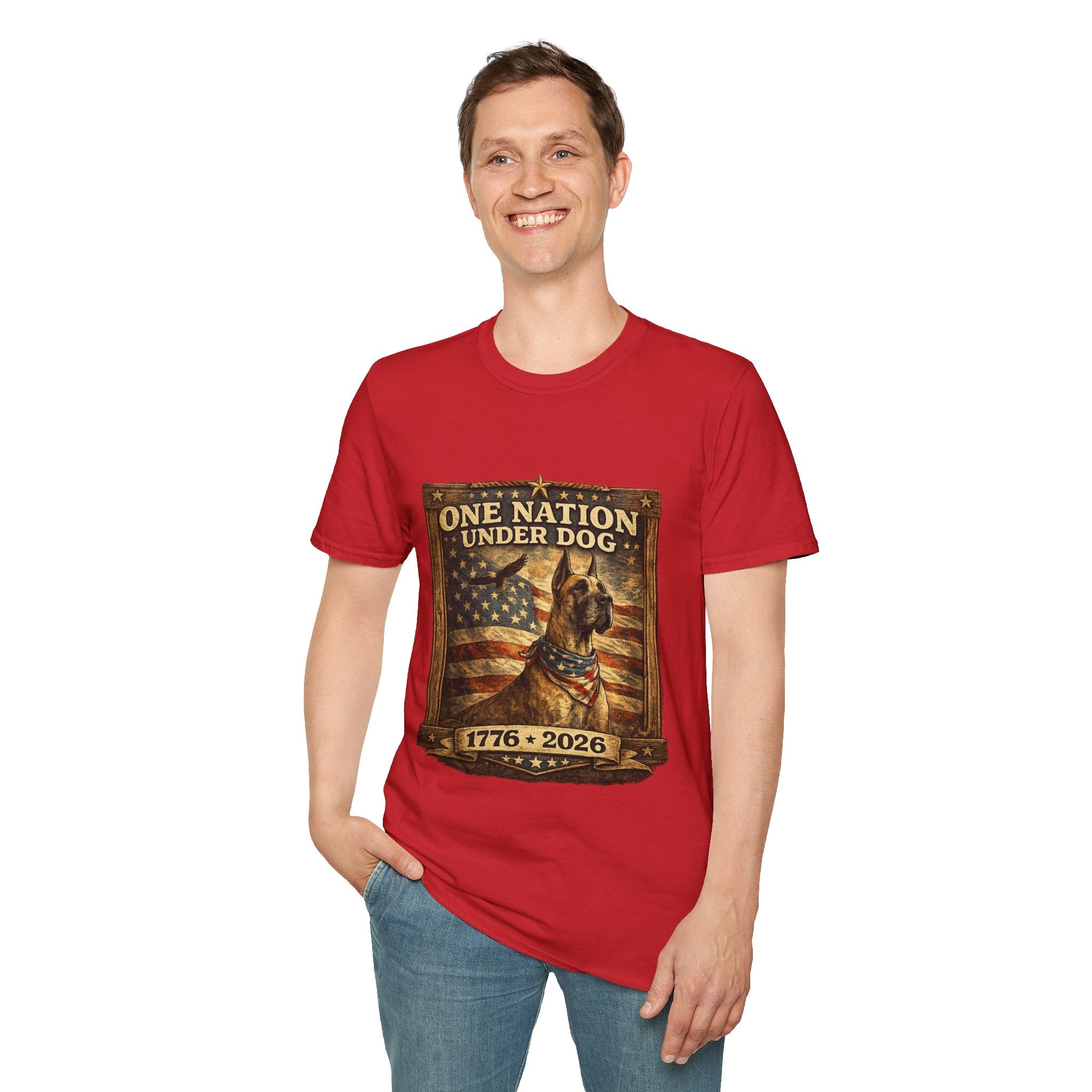 T‑Shirt — Patriotic American Flag Great Dane  Tee (1776–2026)