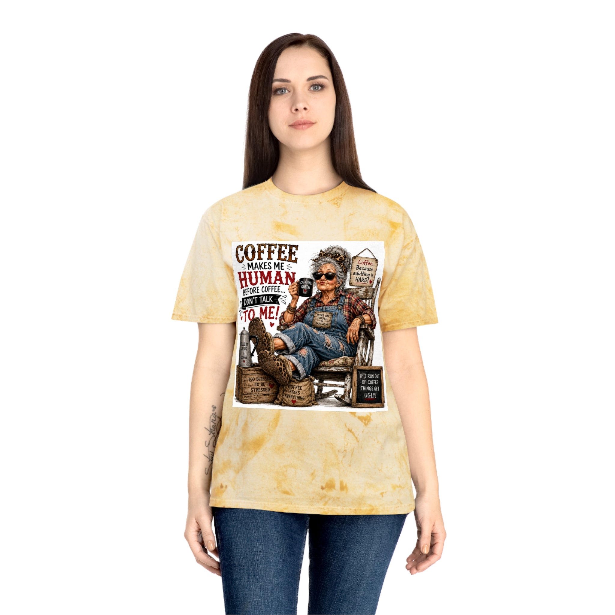 Funny Vintage Grandma Coffee Addict Tee