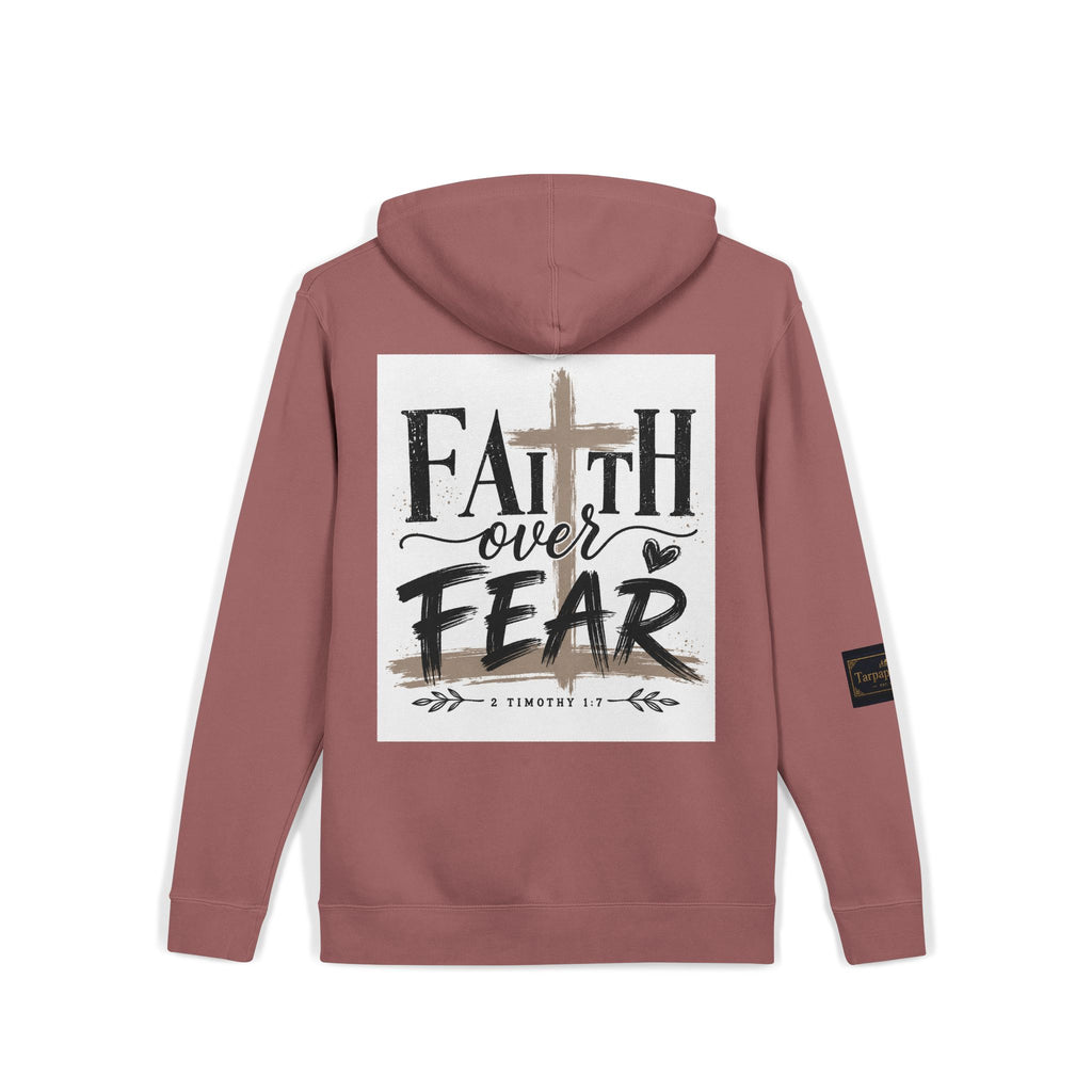 Faith Over Fear Hoodie — Pigment-Dyed Inspirational Pullover