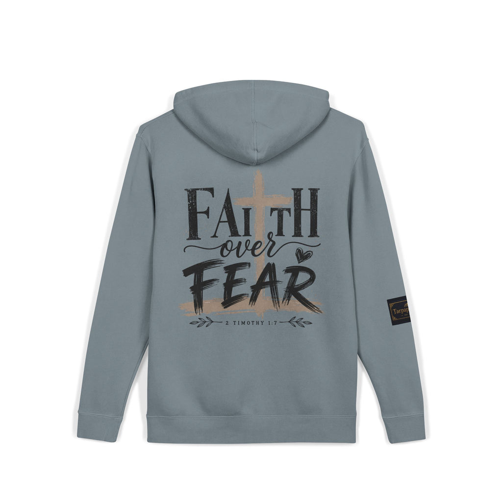 Faith Over Fear Hoodie — Pigment-Dyed Inspirational Pullover