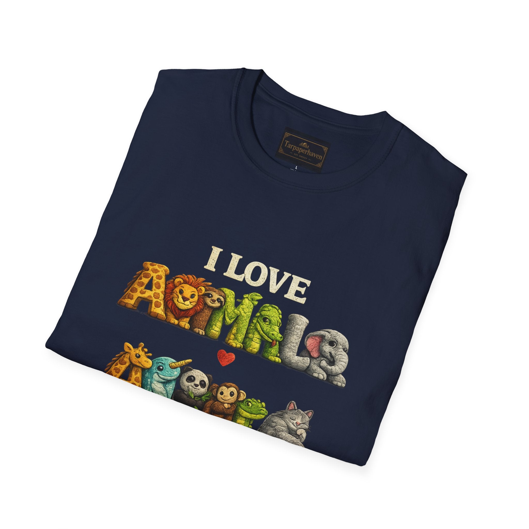 "I Love Animals" Cute Wildlife Graphic Tee