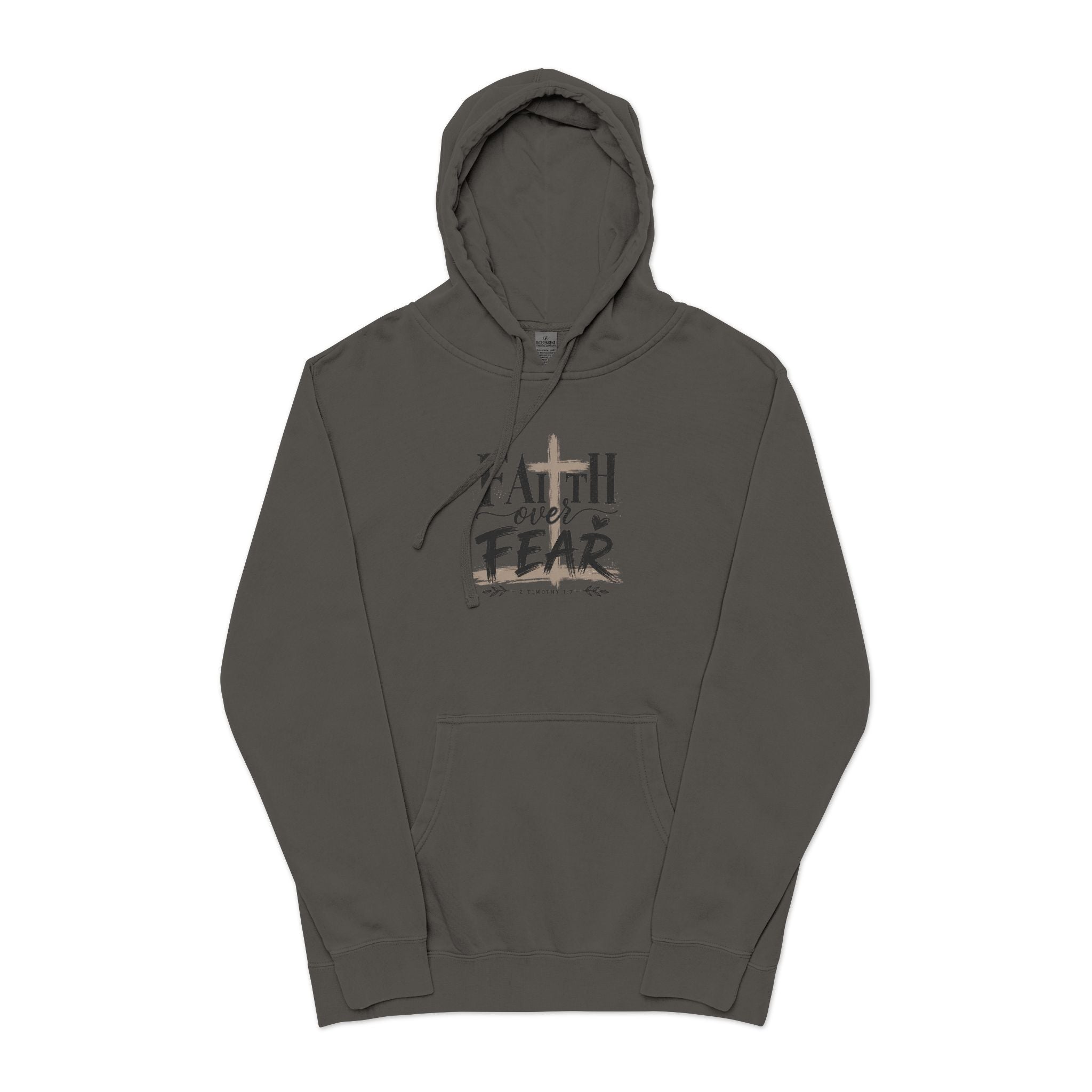 Faith Over Fear Hoodie — 'The Narrow Path Vintage Graphic Pigment-Dyed Hoodie