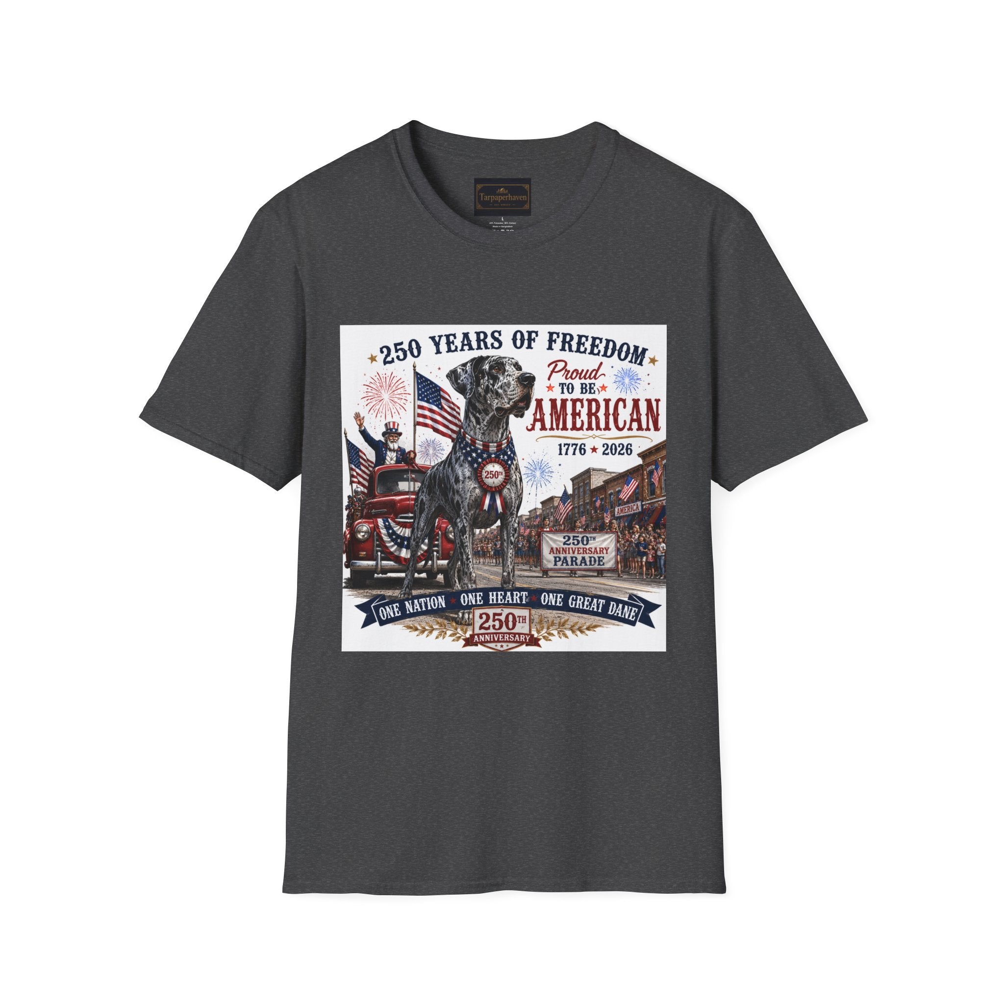 250th Great Dane T-Shirt — 1776–2026 Patriotic Tee