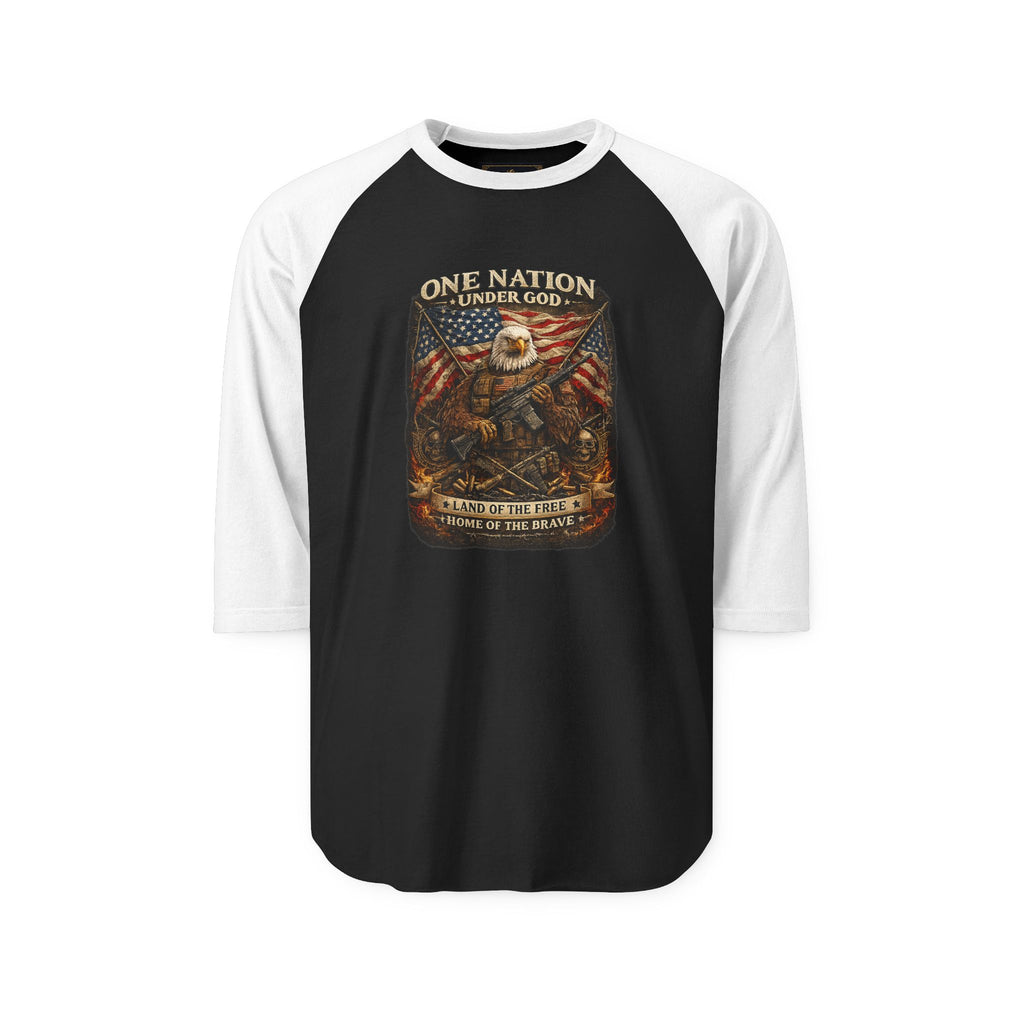 Patriotic Eagle Raglan Shirt — "One Nation Under God" Graphic